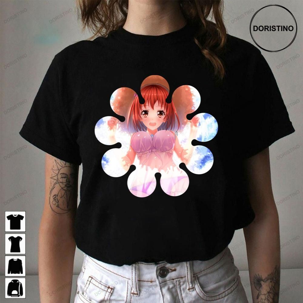 Beautiful Hataraku Geometric Flower Cut Frame The Devil Is A Part-timer Limited Edition T-shirts